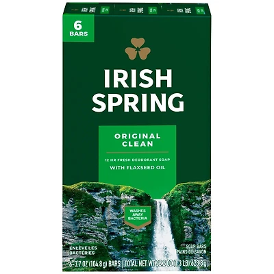 Irish Spring Bar Soap - Original Clean - 6 x 104.8g