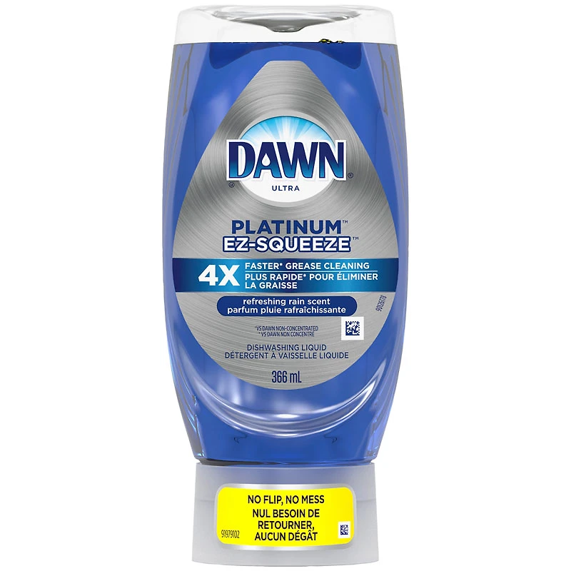 Dawn Platinum EZ-Squeeze Dishwashing Liquid - Rain Scent - 366ml