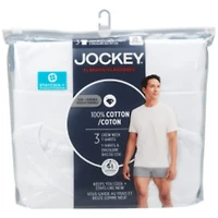 Jockey Men's T-Shirt - White - Large - 3 Pack 