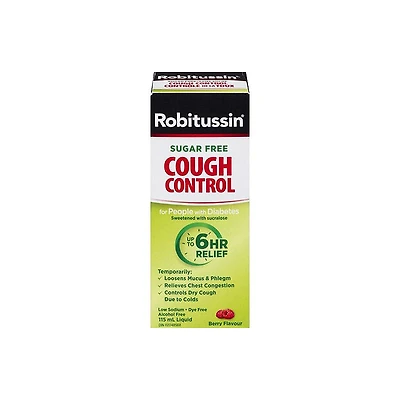 Robitussin DM Cough Control for People with Diabetes - 115ml