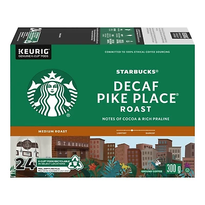 Starbucks K-Cup Coffee Pods - Decaf Pike Place Roast - 24's