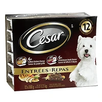 Cesar Entrees Dog Food - Porterhouse Steak/Grilled Chicken - 12x100g