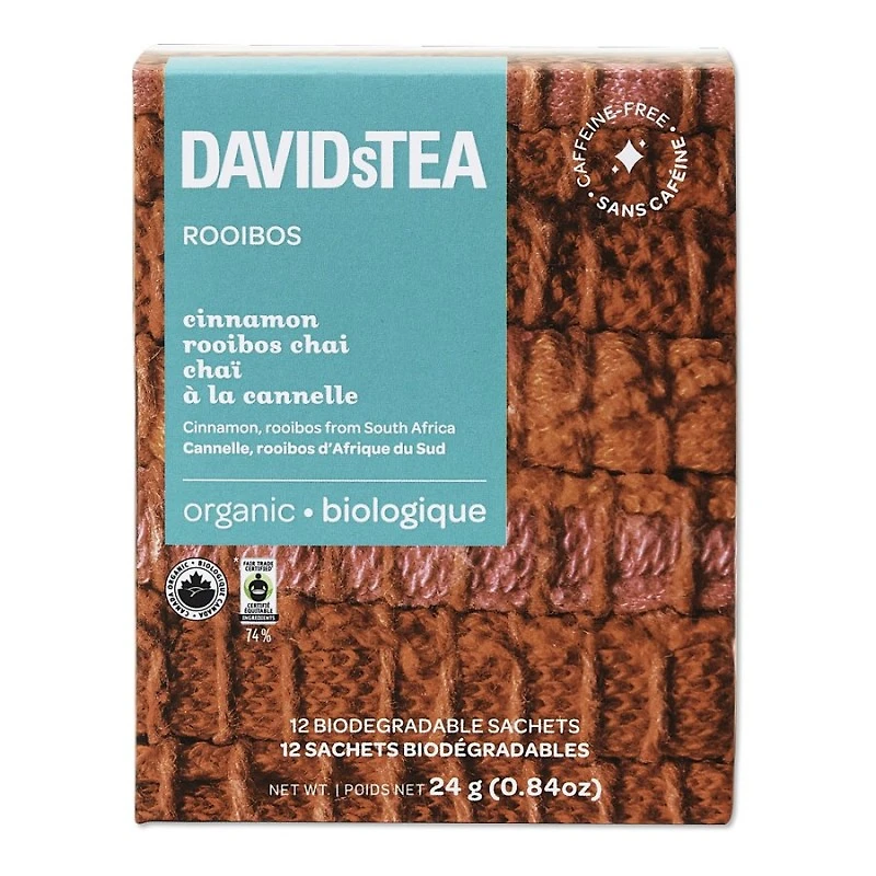DAVIDsTEA Rooibos Tea - Cinnamon Rooibos Chai - 12's