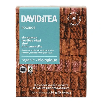 DAVIDsTEA Rooibos Tea - Cinnamon Rooibos Chai - 12's