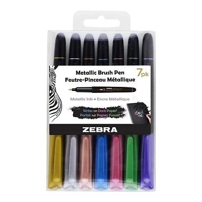 Zebra Metallic Brush Pen Set - 7 piece