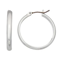 NINE WEST PE 25MM MED HOOP in Silver
