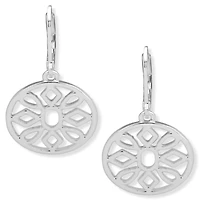 NINE WEST PE FLOWER DROP EAR in Silver