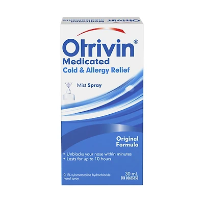 Otrivin Medicated Cold & Allergy Relief Mist Spray - 30ml