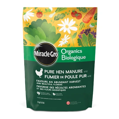 Miracle Gro Organics Pure Hen Manure Plant Food - 2kg