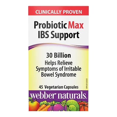 Webber Naturals Probiotic Max IBS Support 30 Billion Vegetarian Capsules - 45's