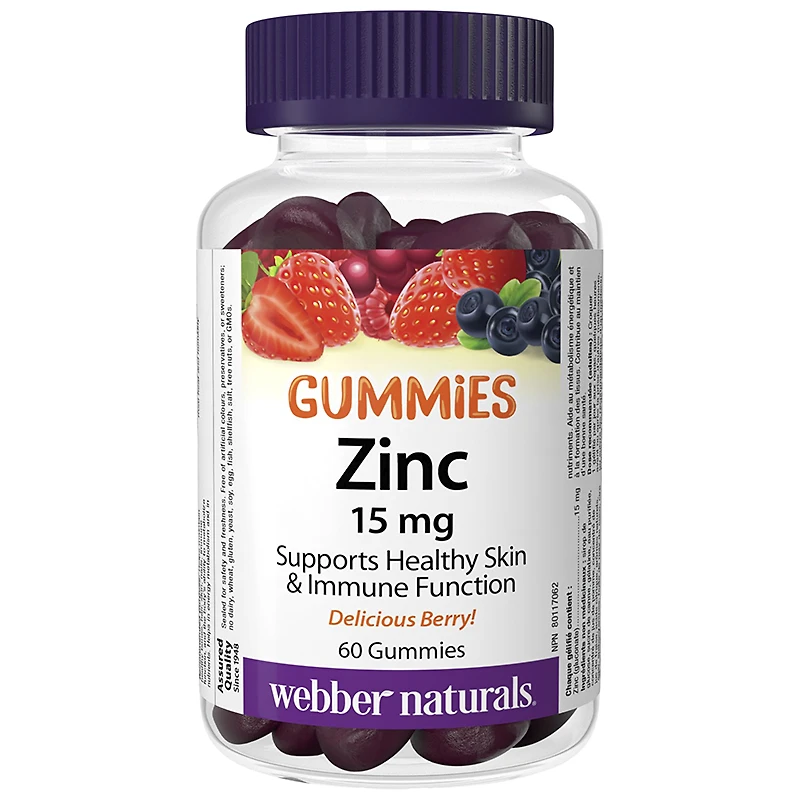 Webber Naturals Zinc 15 mg Gummies - 60's