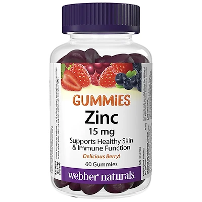 Webber Naturals Zinc 15 mg Gummies - 60's