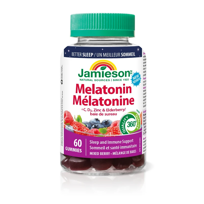 Jamieson Melatonin Gummies with Vitamin C and D - 60's