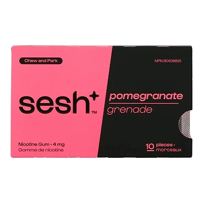 Sesh+ Nicotine Chewing Gum - Pomegranate - 4mg - 10's