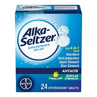 Alka-Seltzer Regular Strength Antacid Effervescent Tablets - Lemon Lime - 24's