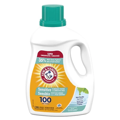 Arm and Hammer Liquid Laundry Detergent Clean Fresh - Sensitive - 2.96L
