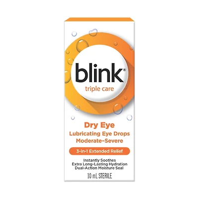 Blink Triple Care 3-in-1 Extended Relief Lubricating Eye Drops - 10ml