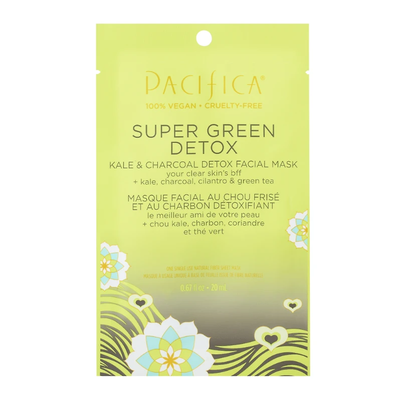 Pacifica Super Green Detox Kale and Charcoal Facial Mask - 20ml