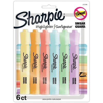 Sharpie Tank Highlighter - Pastel - 6 pack