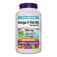 Webber Naturals Omega-3 Fish Oils Softgels - 1000mg - 210's