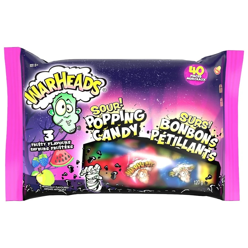 Warheads Sour Popping Candy - 120g/40s