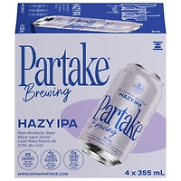 Partake Brewing Craft Non-Alcoholic Beer - Hazy IPA - 4x355ml