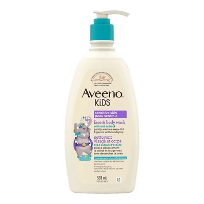 Aveeno Kids sensitive Skin Face and Body Wash - 532ml