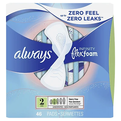Always Infinity Sanitary Pads - Heavy - Size 2 - 46's