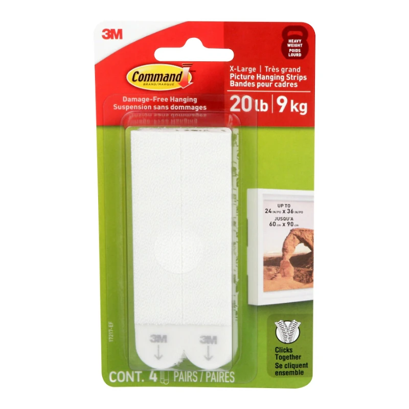 Command Mounting Adhesive - Extra Large - White - 4 pairs