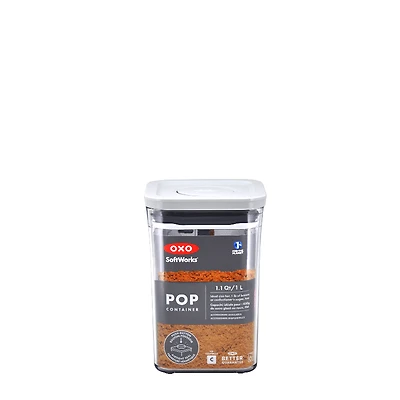 OXO Softworks Pop 2 Small Square Storage Container - Short - 1.1Qt / 1L
