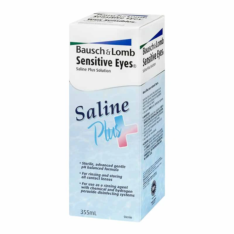 Bausch + Lomb Sensitive Eyes Saline Plus Contact Lens Cleaner - 355ml