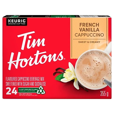 Tim Hortons Instant Cappuccino French Vanilla Powder Coffee - 24pack