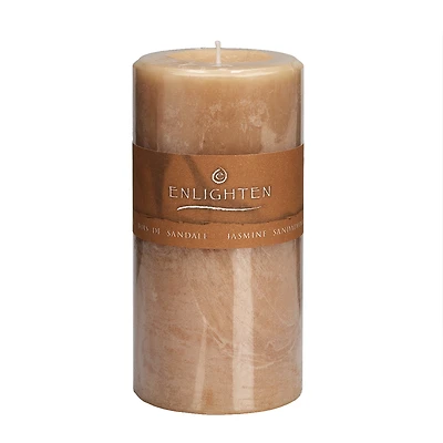 Enlighten Pillar Candle - Jasmine Sandalwood - 3 x 6inch 