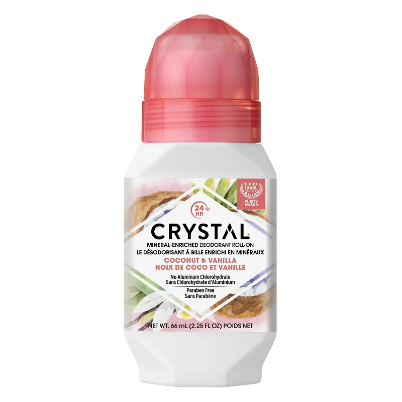 Crystal Body Roll-On Deodorant - Coconut & Vanilla - 60ml