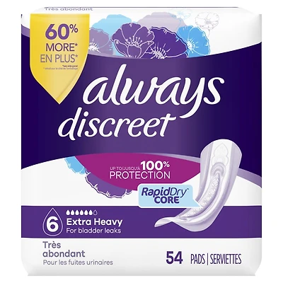 Always Discreet Up To 100% Protection Pad - Extra Heavy - 54s