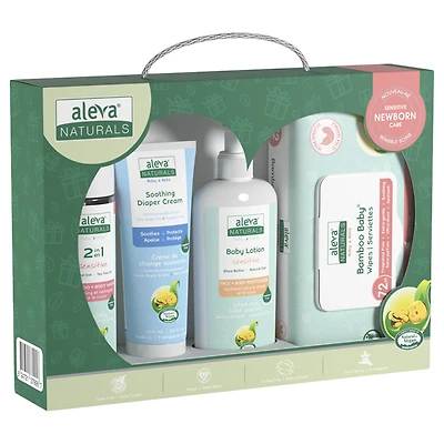 Aleva Naturals Newborn Baby Sensitive Care Gift Set - 4 piece
