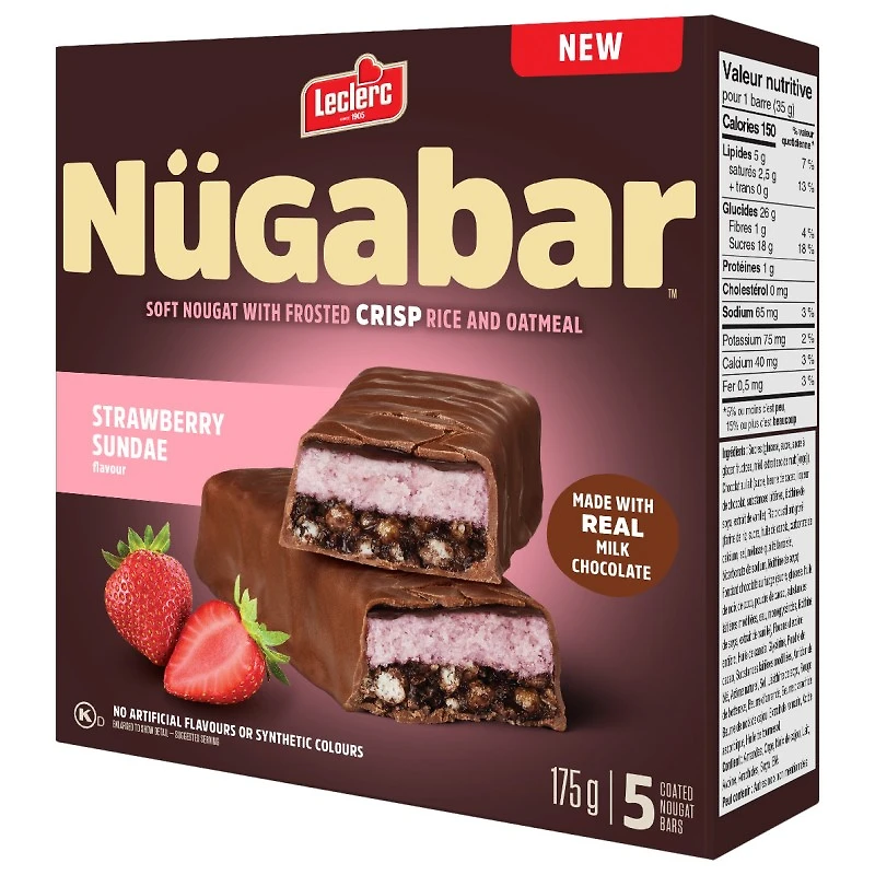 Leclerc Nugabar Strawberry Sundae - 175g