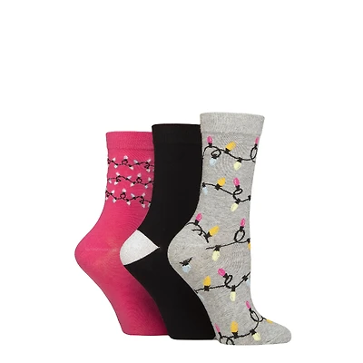 Wildfeet Festive Lights Socks - Grey/Pink