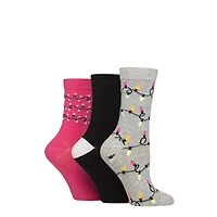 Wildfeet Festive Lights Socks - Grey/Pink