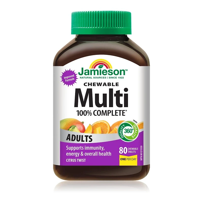 Jamieson Multi 100% Complete Adults ?hewable Tablets - Citrus Twist - 80's