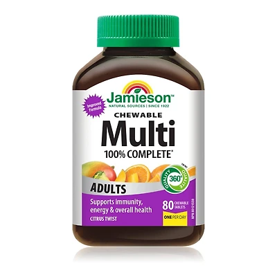 Jamieson Multi 100% Complete Adults ?hewable Tablets - Citrus Twist - 80's