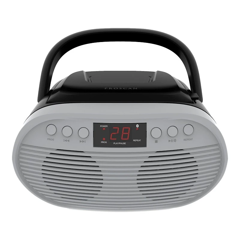 Proscan Portable Boombox - Silver - PRCD340BT-SILVER