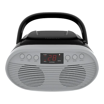 Proscan Portable Boombox - Silver - PRCD340BT-SILVER