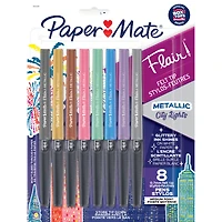 Paper Mate Flair City Lights Fibre-Tip Pen Set - Assorted - 8 piece