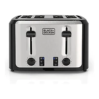 BLACK+DECKER 4-Slice Toaster - Stainless Steel/Black - TR7847-1BDC