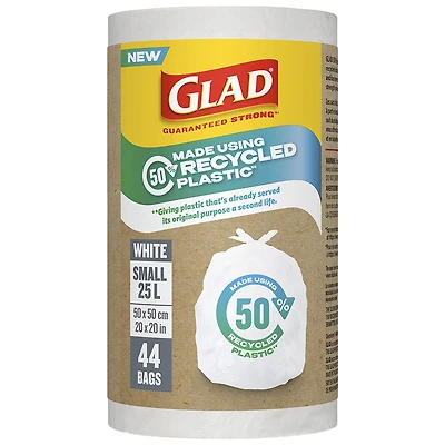 GLAD Trash Bags - Small - White - 25L/44s