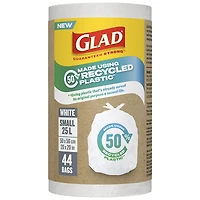 GLAD Trash Bags - Small - White - 25L/44s