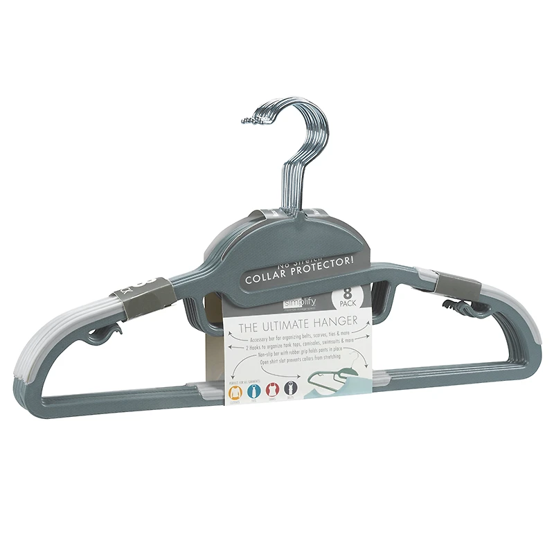 Simplify S-Shape Hangers - White - 8 pack