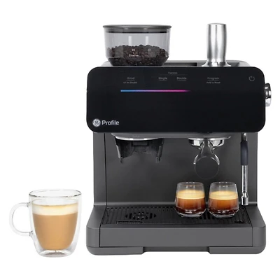 GE Profile Semi Automatic Espresso Machine + Frother - Black - A-P7CESAS6RBB