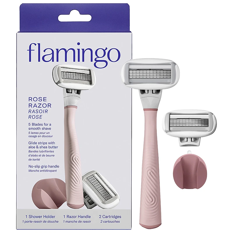 Flamingo Refillable Razor Kit - Rose